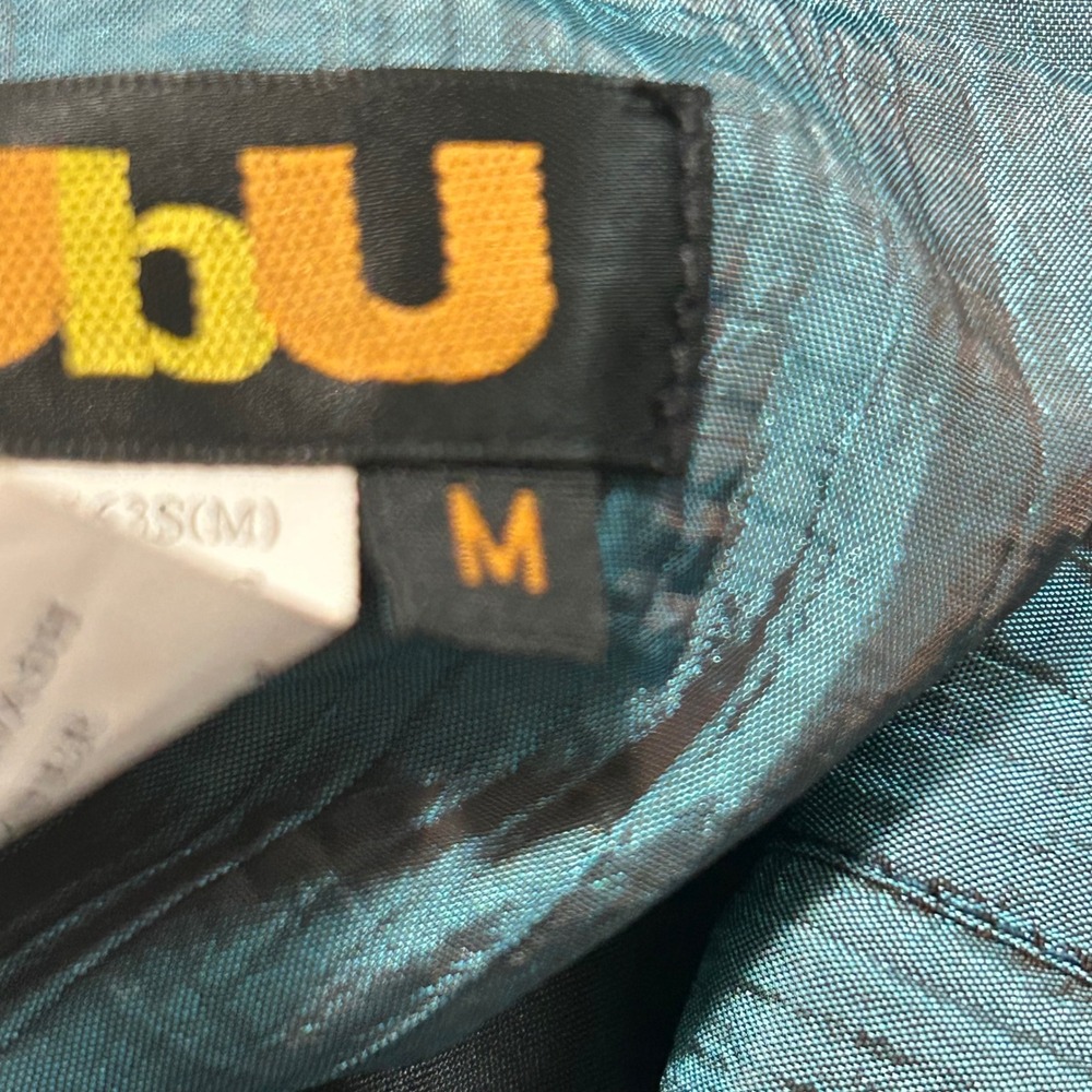 Ubu Women Teal Blue Textured Pleated Jacket‎ M Style 2163 Snap Front - Picture 7 of 9